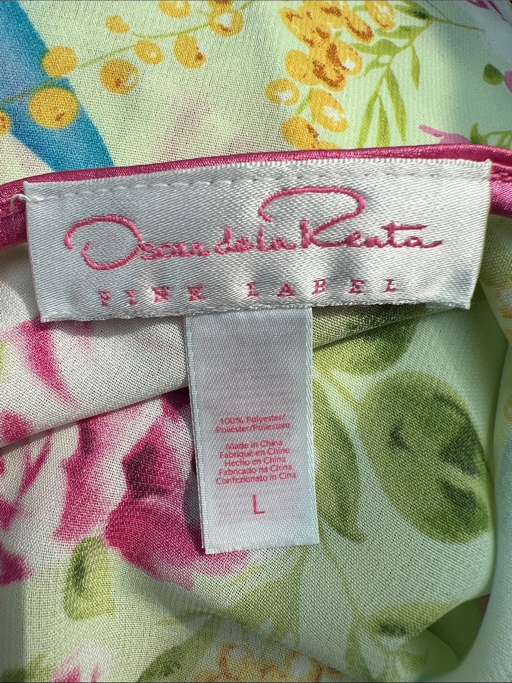 Oscar de la Renta Pink Label Floral Maxi Nightgown Slip Dress Women L Feminine - Picture 8 of 12
